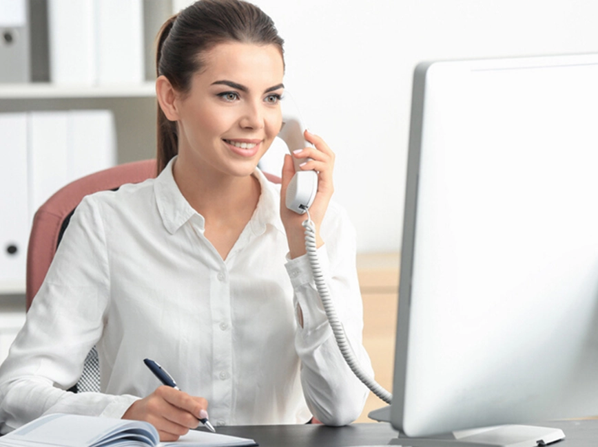 Woman on phone consultation